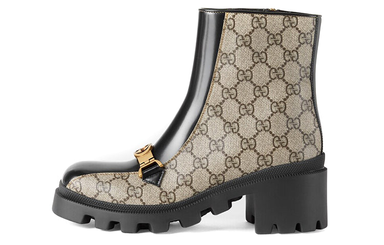 (WMNS) Gucci Horesbit Interlocking G ankle boots 'Black Ebony' 670412-2OQ50-9763 #.