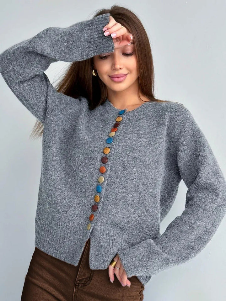 New Colorful-button Knitted Cardigan FallWinter 2025 New Arrival