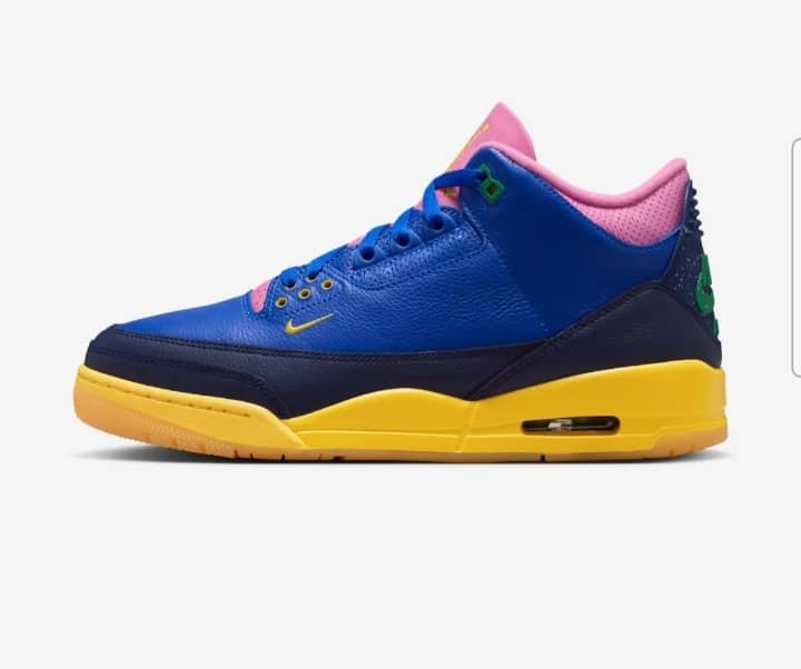 Air Jordan 3 Retro Blue Pink Yellow
