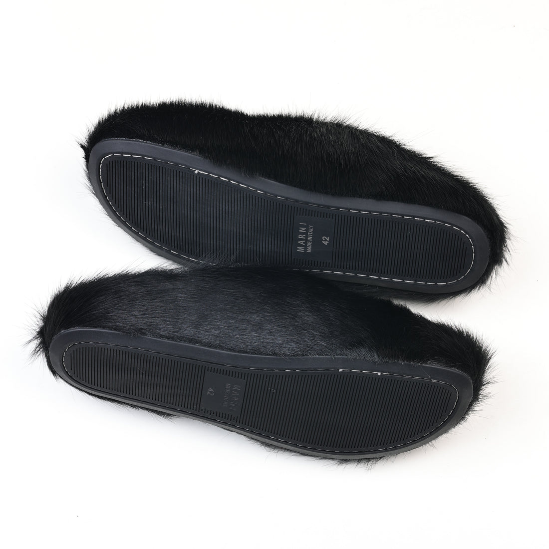 Marni Long-Hair Faux-Fur Mules