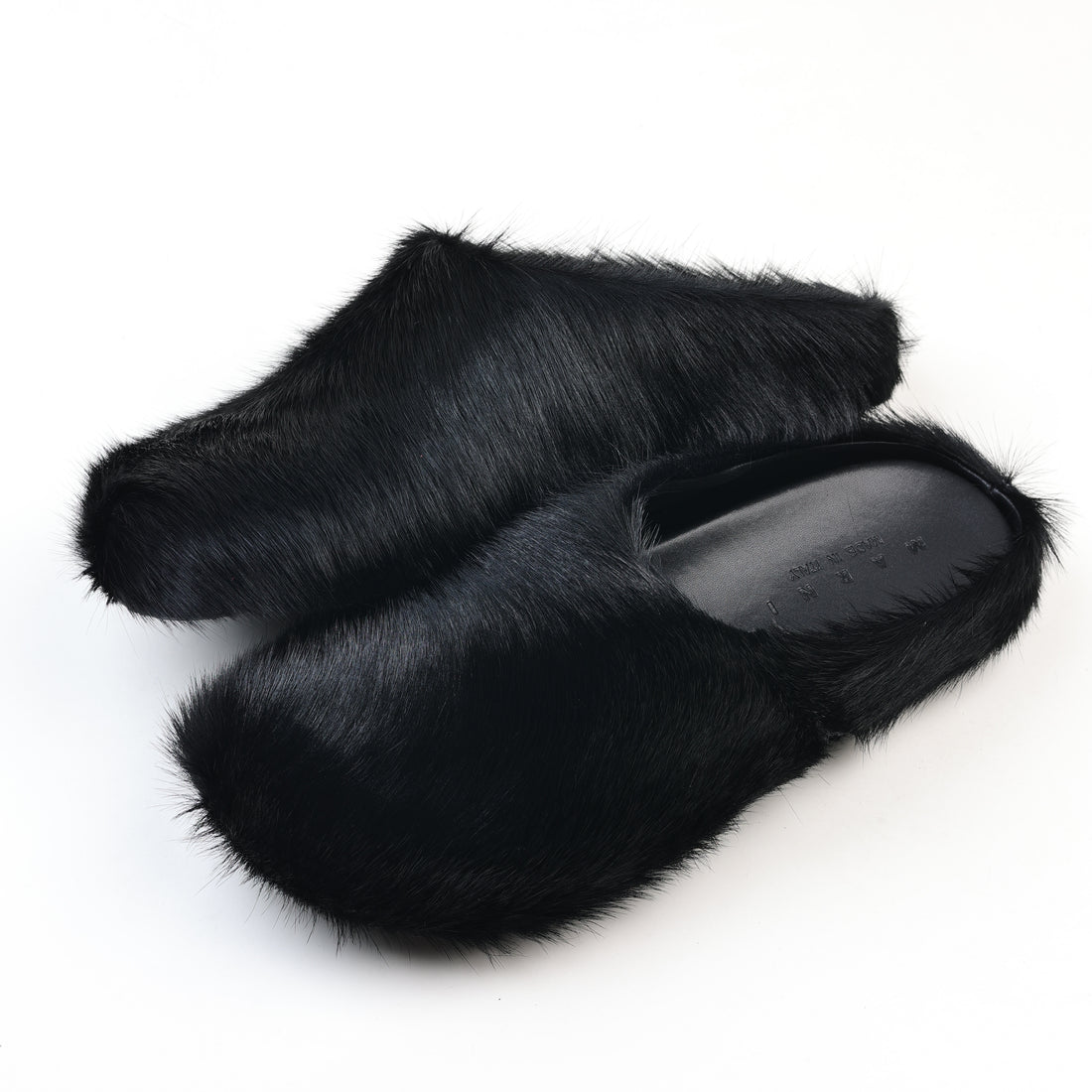 Marni Long-Hair Faux-Fur Mules