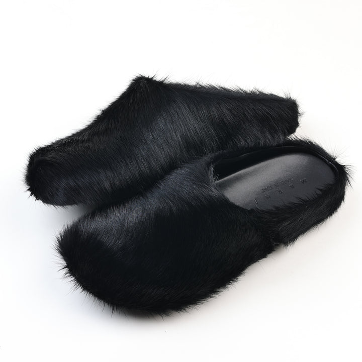 Marni Long-Hair Faux-Fur Mules