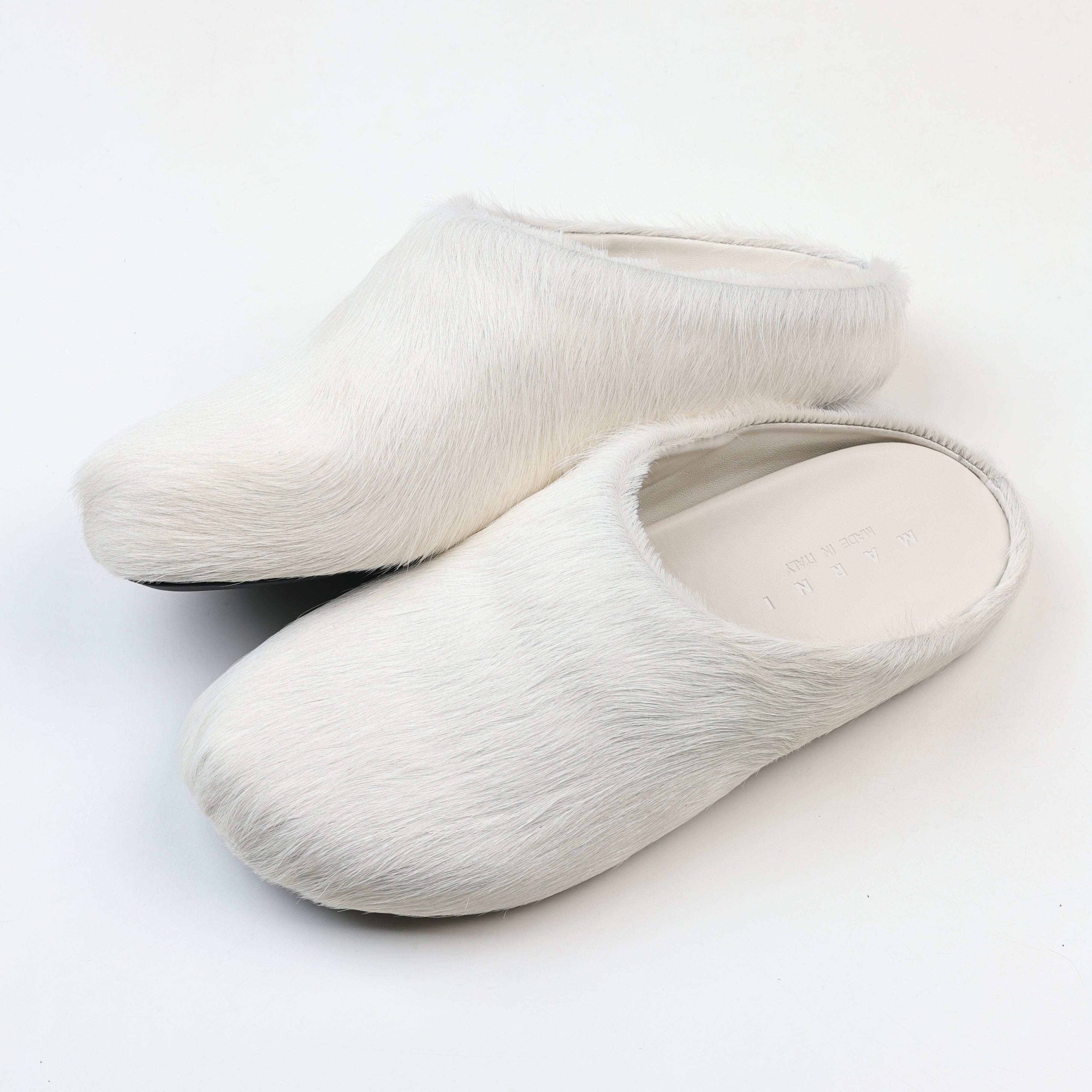 Marni Long-Hair Faux-Fur Mules