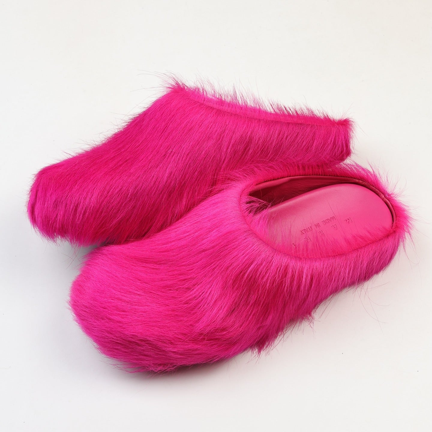 Marni Long-Hair Faux-Fur Mules