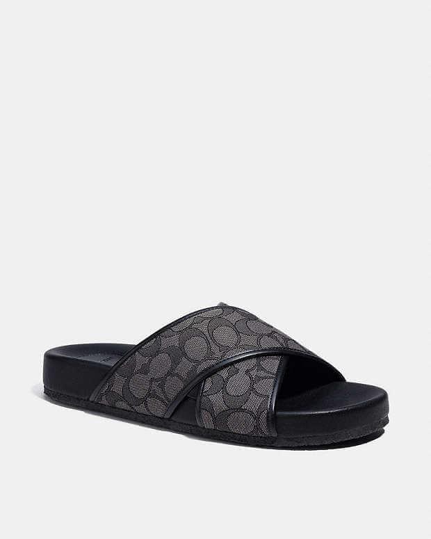 Coach Signature Cross Sandals