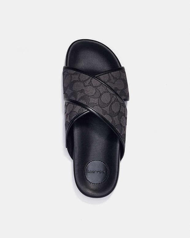 Coach Signature Cross Sandals