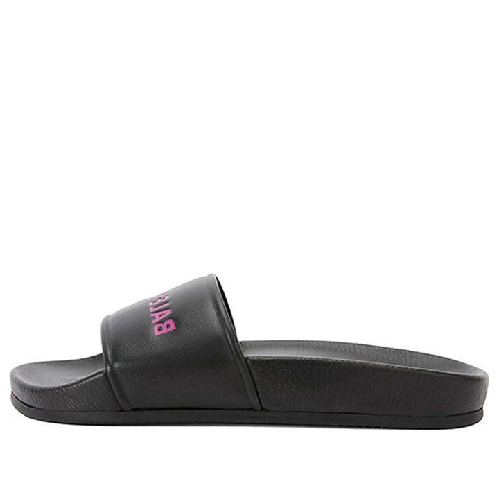 (WMNS) Balenciaga Alphabet Pattern Black Slippers 517226WAL001085 #